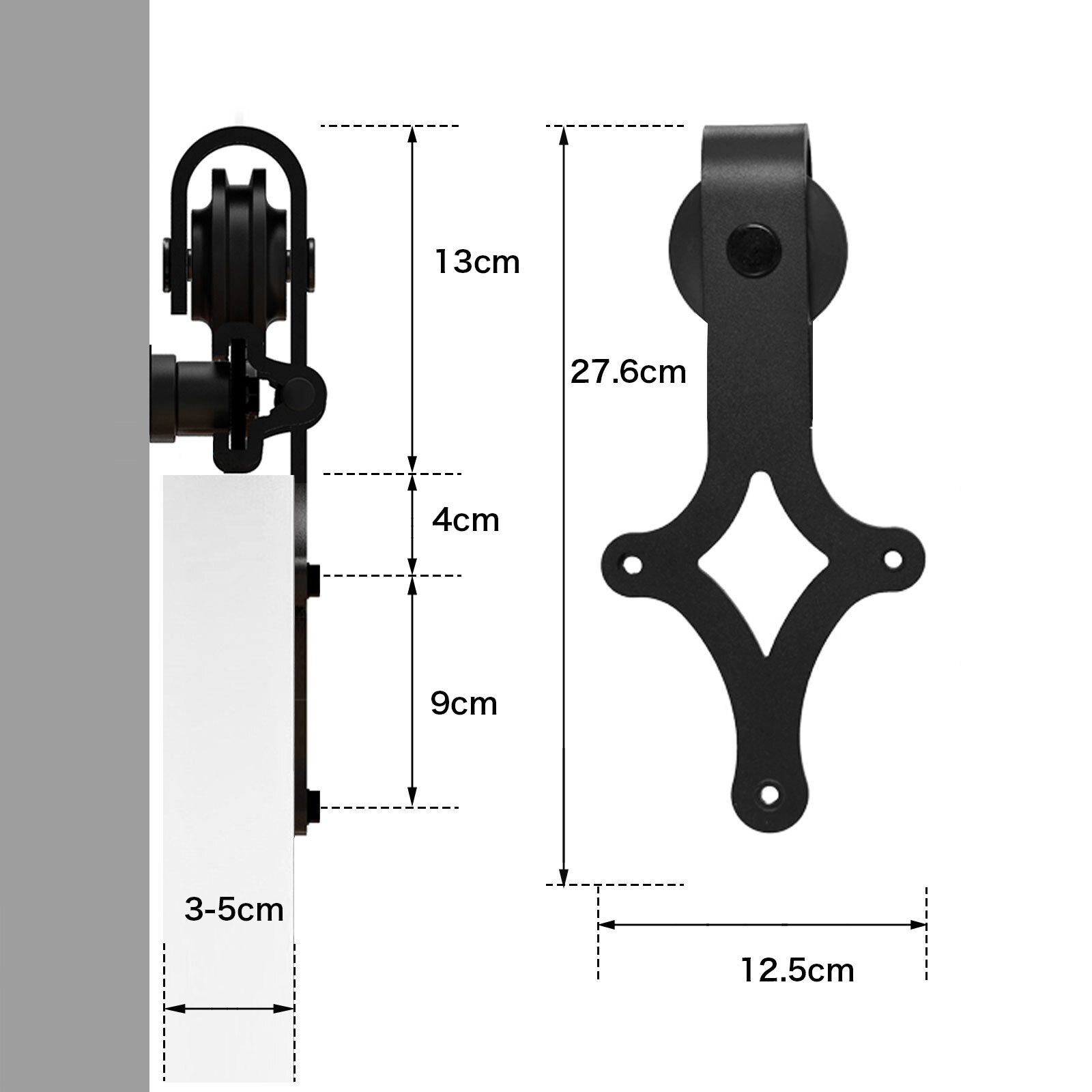 Sliding Barn Door Hardware Roller （NoTrack) Only 1 Pair Roller