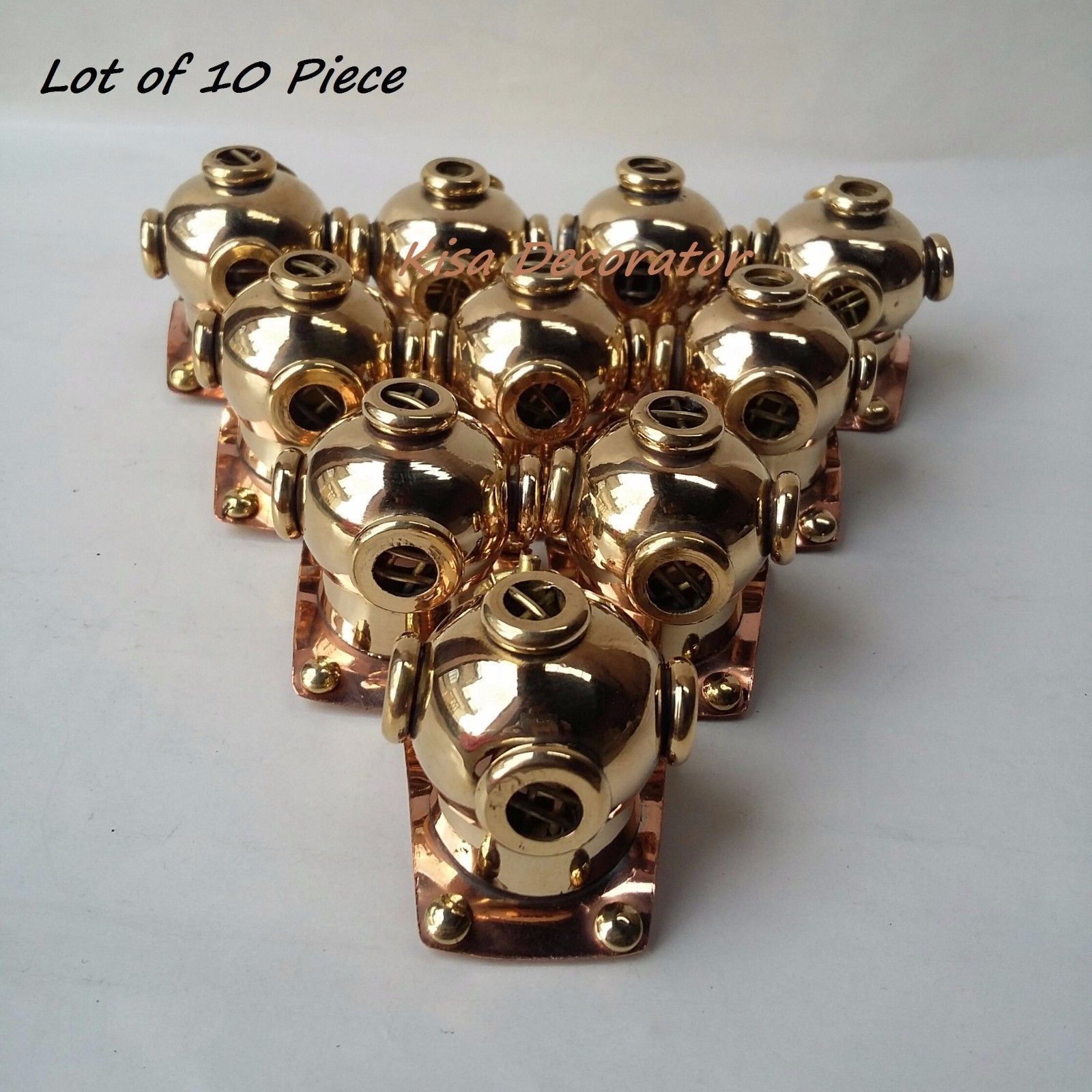 LOT OF 10 VINTAGE DIVERS HELMET SOLID BRASS KEY CHAIN SCUBA DIVING MINI HELMET