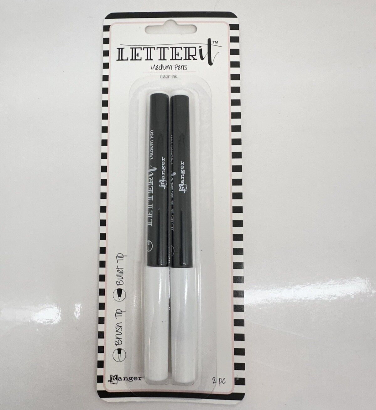 Ranger Clear Embossing Ink Letter It™ Medium Pens 2-pc, Brush & Bullet Tips