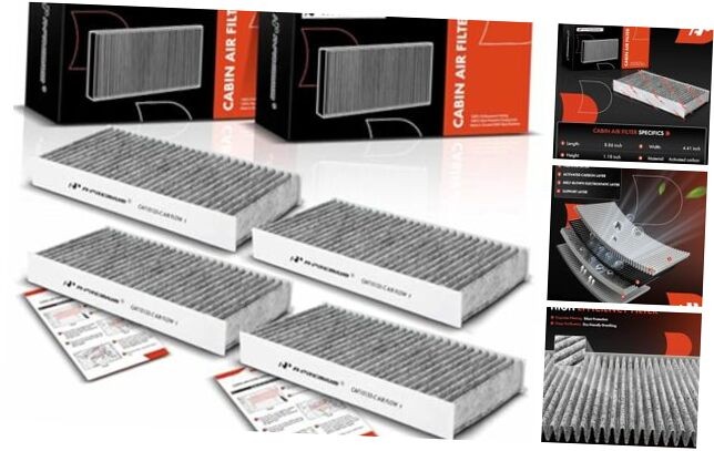 4-PC Cabin Air Filter w/Activated Carbon Compatible with Honda & Acura Model