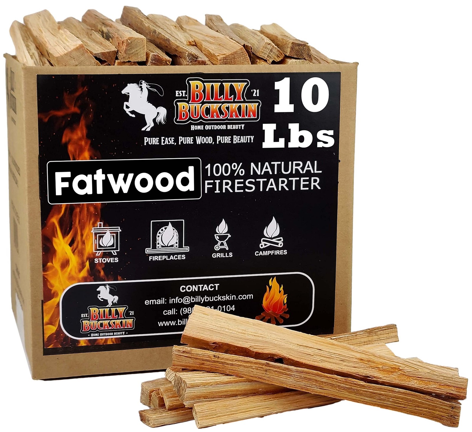 10lb Fatwood Fire Starter Sticks | 100% Natural Fire Starters for Campfires, ...