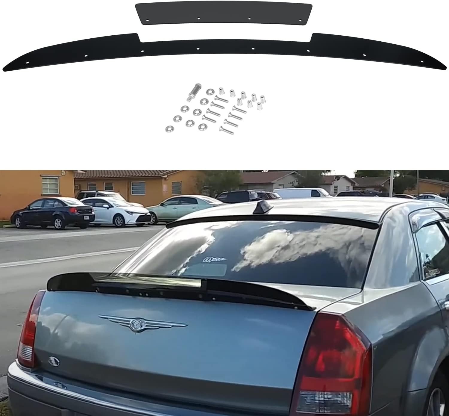 Bonbo Rear WickerBill Spoiler for Chrysler 300 SRT 2005-2010, Add-on Type 2