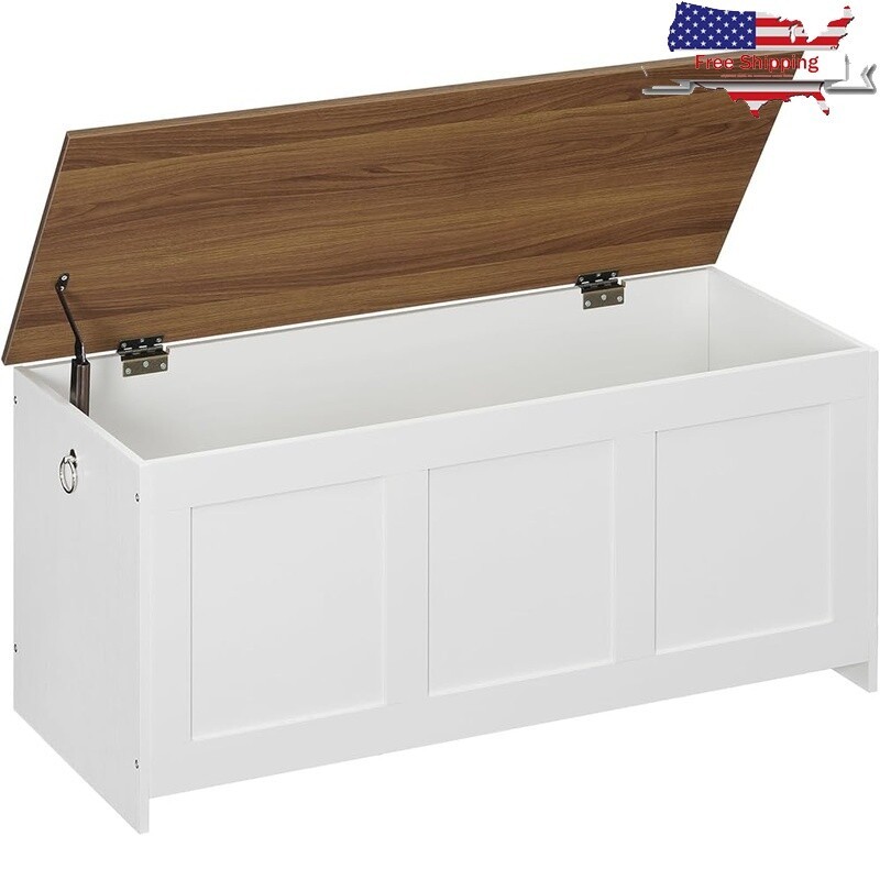 Wooden Storage Bench Toy Chest Entryway Organizer Lift Top Multi-Functional New
