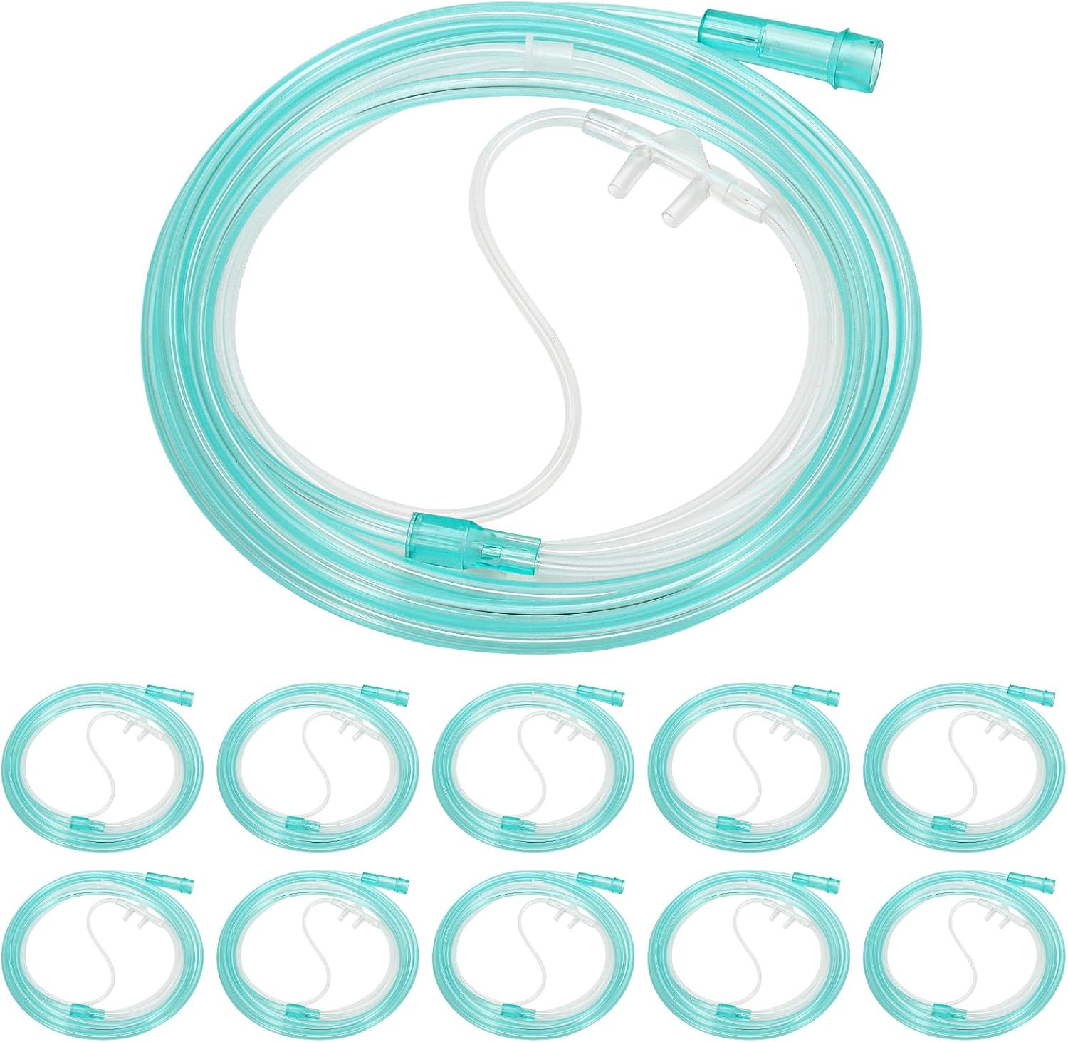 7Ft Soft Oxygen Nasal Cannula for Adult, 10 Pack Nasal Tubing for Oxygen, Kink R