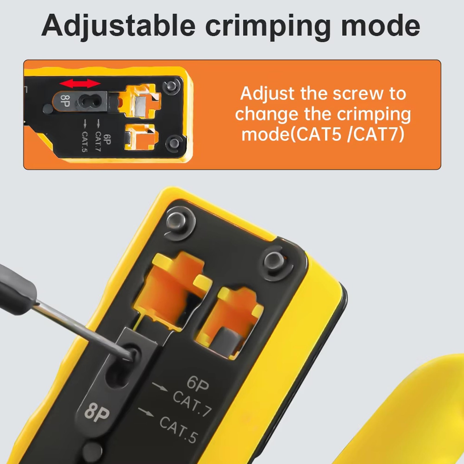 RJ45 Ethernet Passthrough Crimper Tool Pass Through Crimping, All in One Crim...