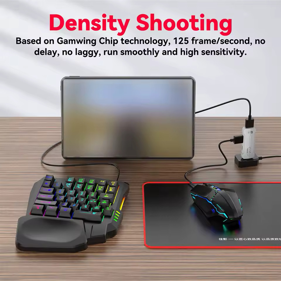 X8 5 in 1 Mobile Game Combo Pack with RGB Mini Gaming Keyboard & Mouse Android