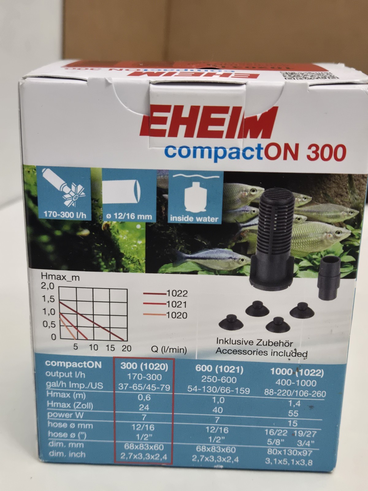 EHEIM compactON 300 79 GPH Aquarium Pump