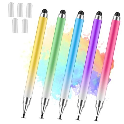 Stylus Pens for Touch Screens, Universal 2 in 1 Stylus Pen for iPad pack of 5