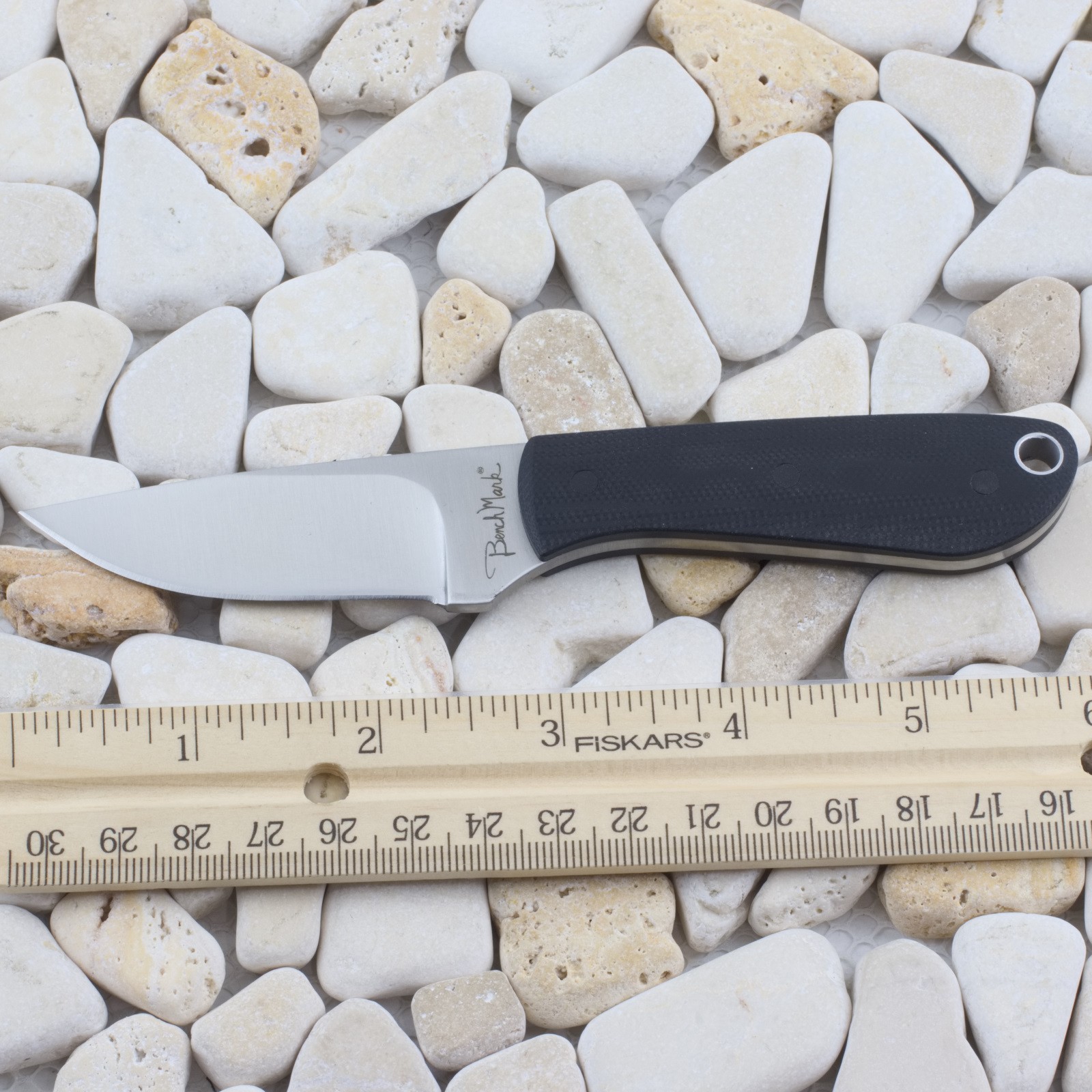 Benchmark Backpacker Fixed Blade Knife Black Micarta Full Tang 001 Sheath