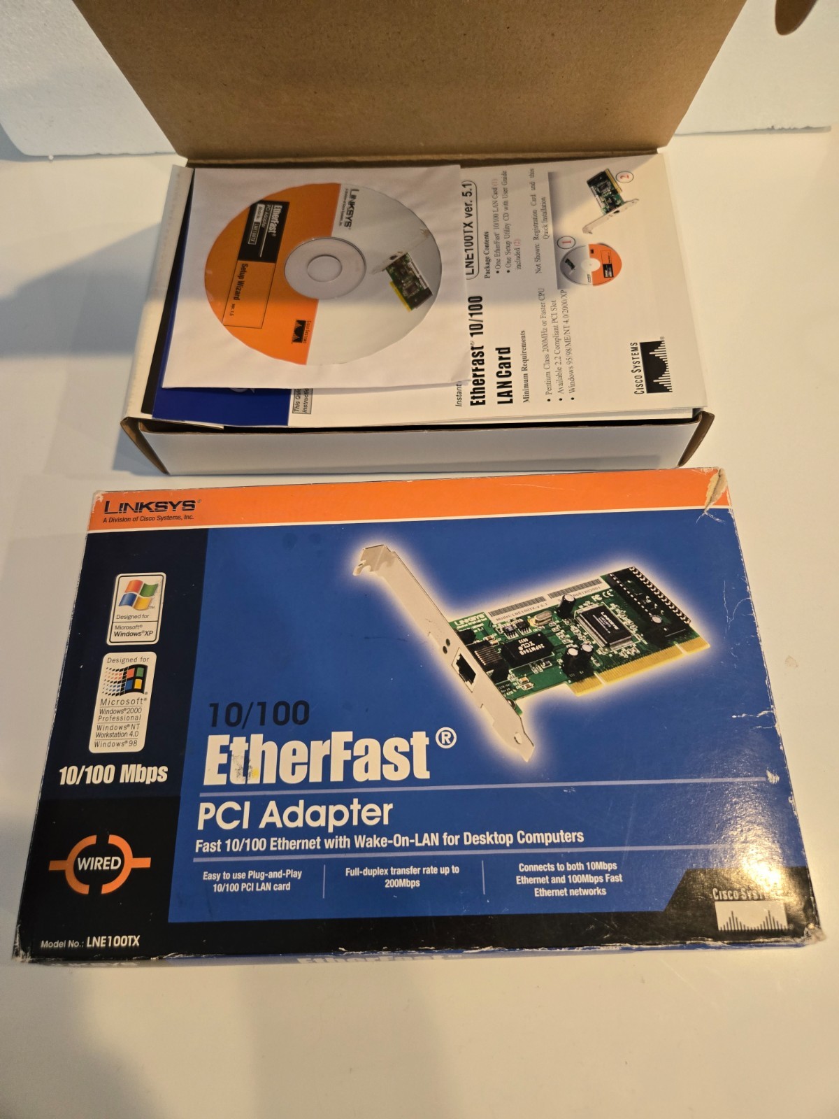 Linksys EtherFast PCI Adapter 10/100 Mbps Wired Model LNE100TX Microsoft Windows