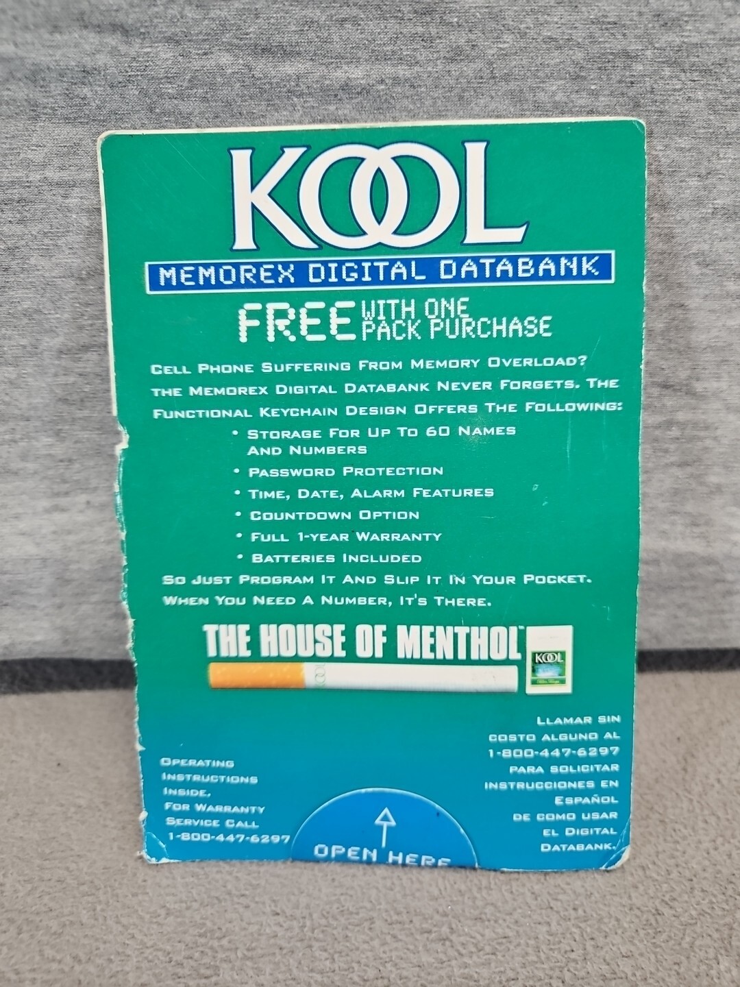 Kool Cigarette Memorex Digital Databank Points Rewards (1s10)