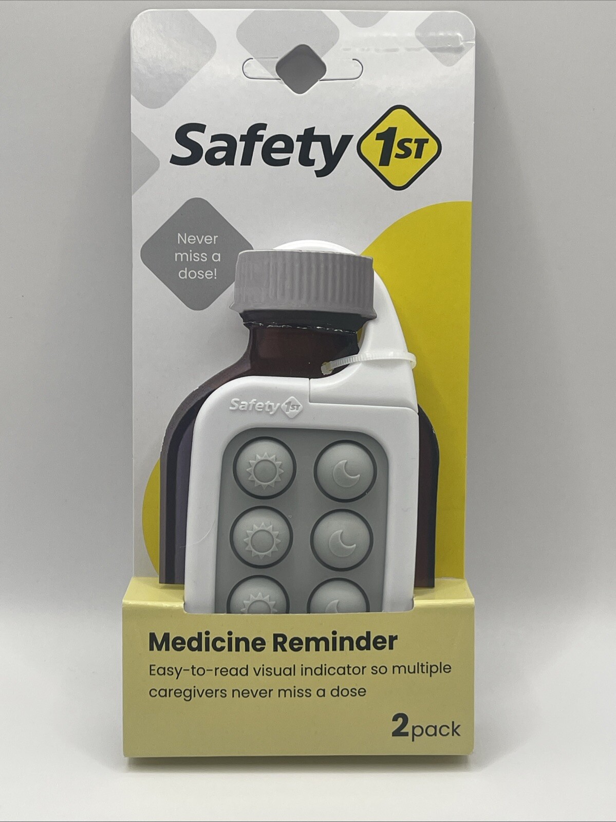 Safety First Medicine Reminder 2 Pack, Grey Color