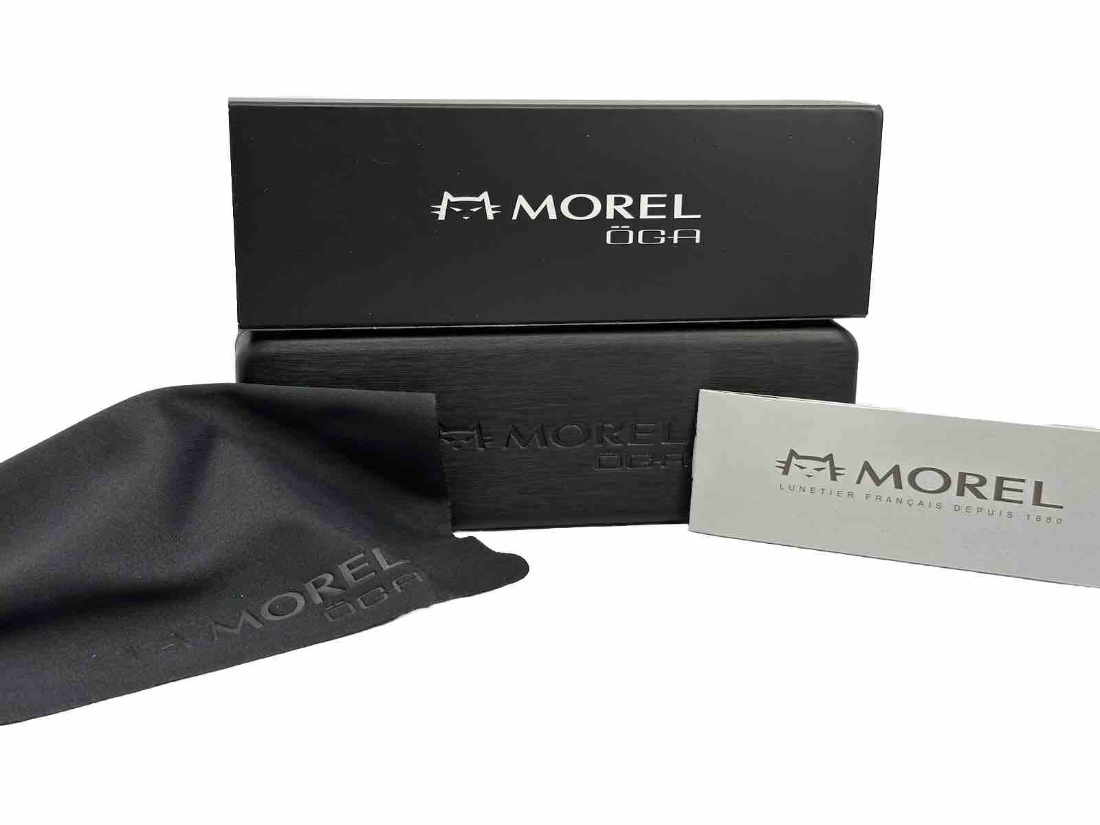 NEW Morel ÖGA Black & Black Hard Clamshell Eyeglasses Case & Microfiber Cloth