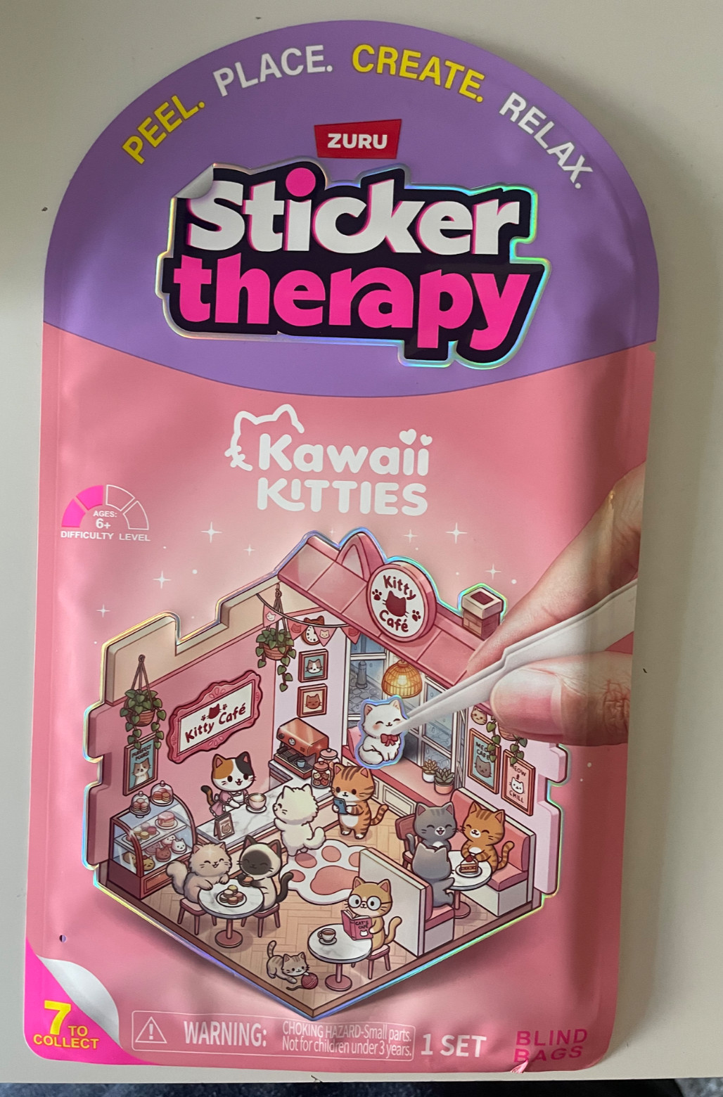 NEW!!! Zuru Sticker Therapy Kawaii Kitties Scenes (Precision Tweezers included)