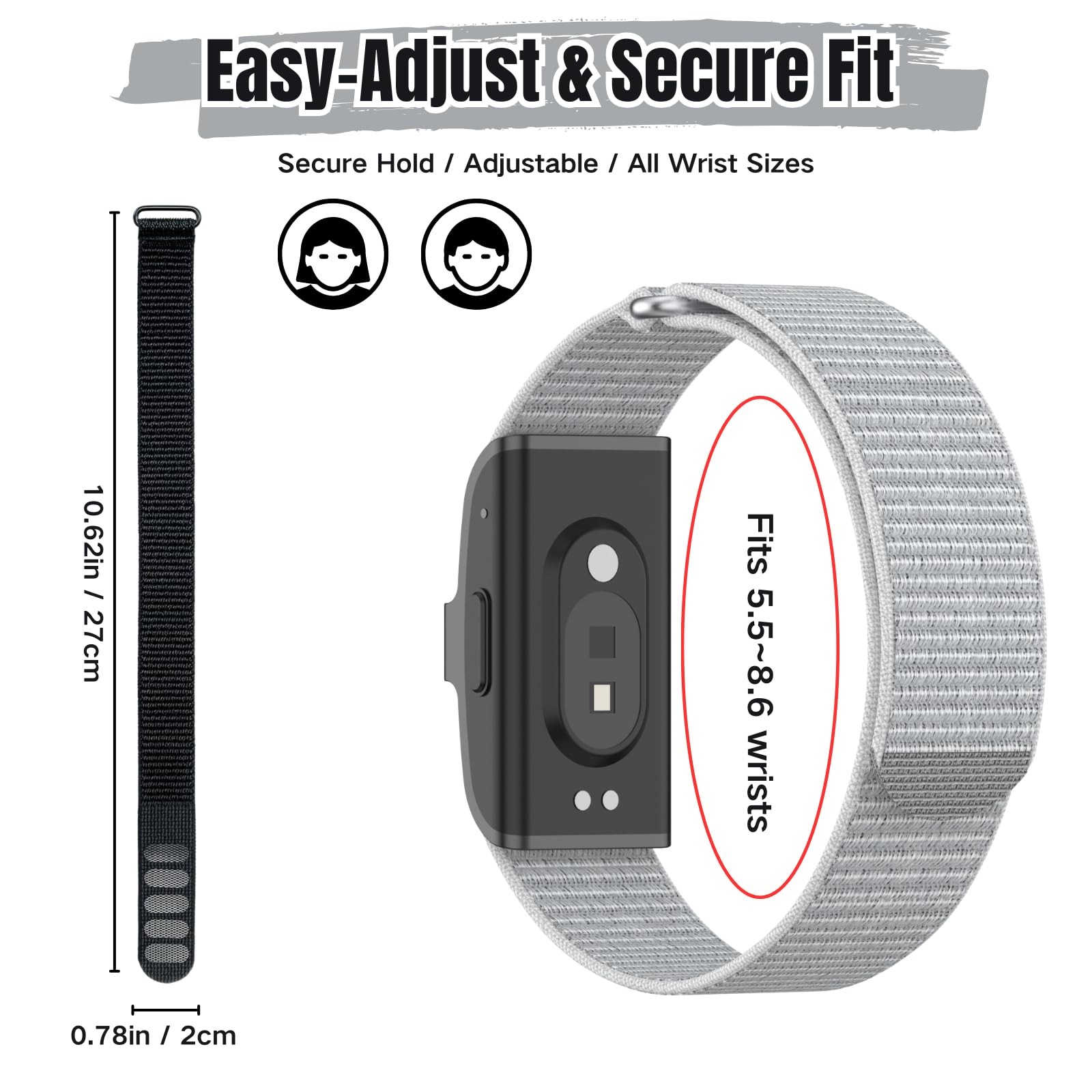Nylon Loop Compatible with Hume Band, Nylon Replacement Strap, Soft Adjustable