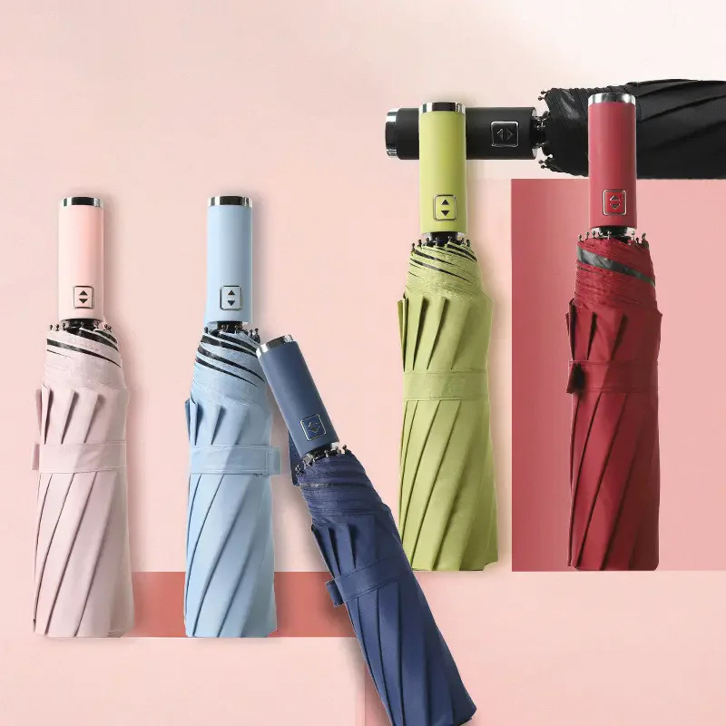 105cm Strong Windproof Large Auto Open Business Gift Umbrella Match Color Fold U