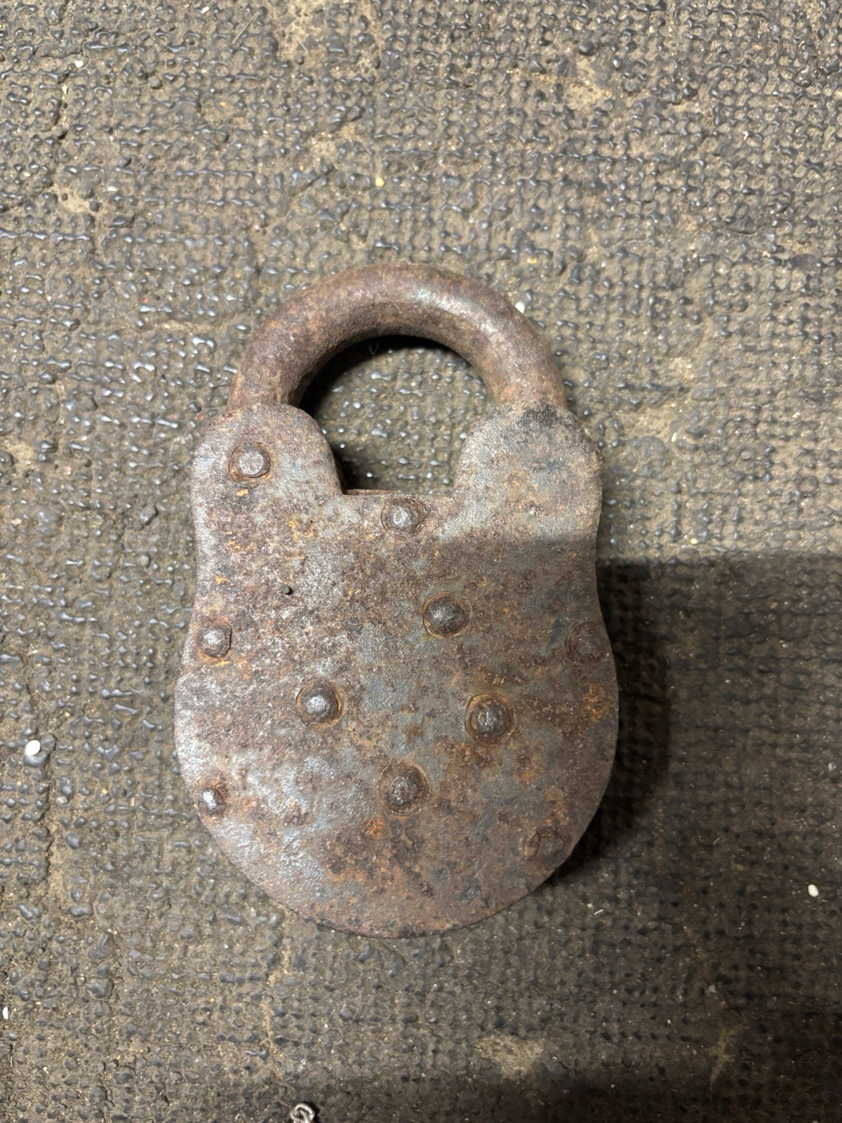 Old Steel Lock with Brass Key Cover No Key