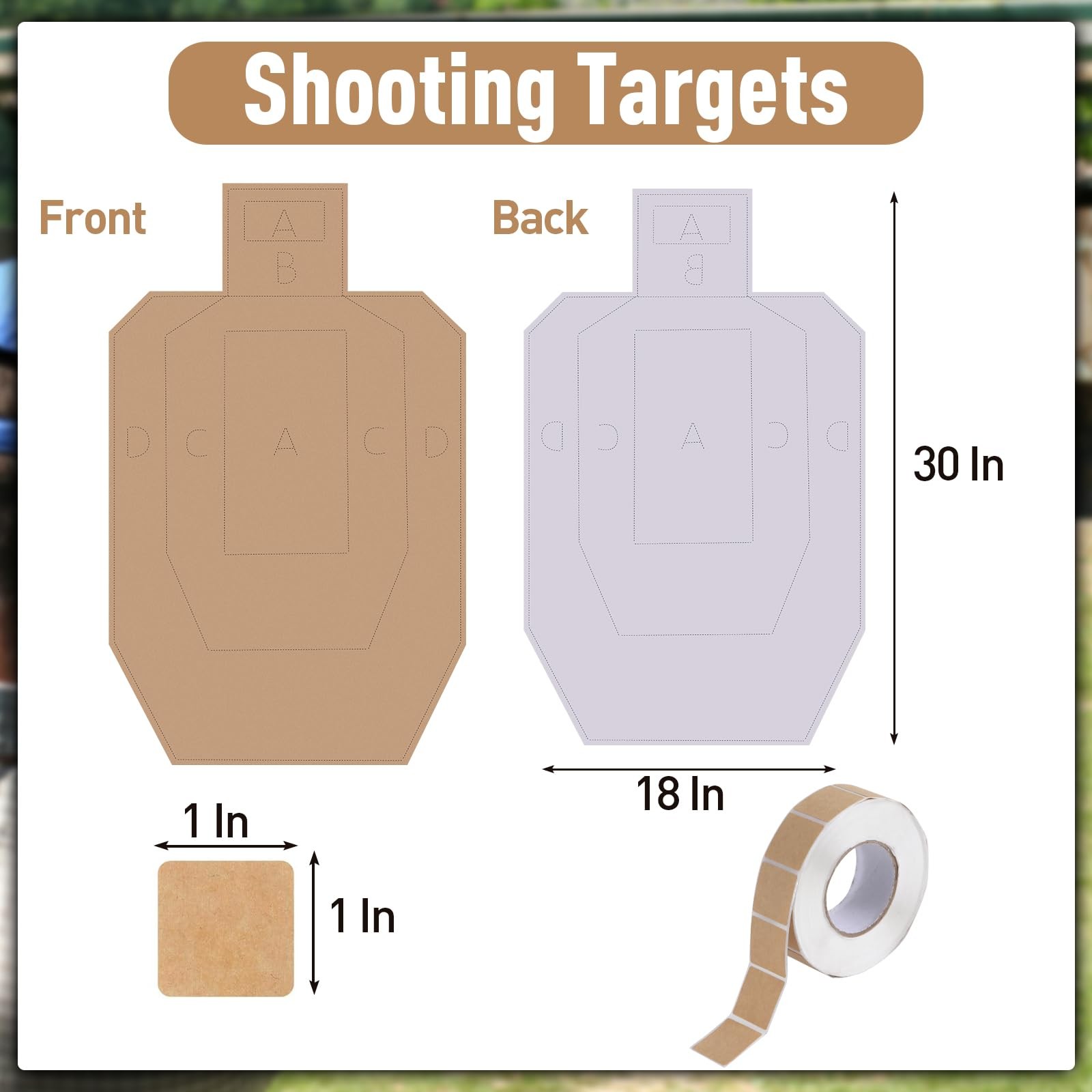 Maracol 50 Pack Thick Shooting Targets Includes 1000Pcs Target Pasters 30X 18