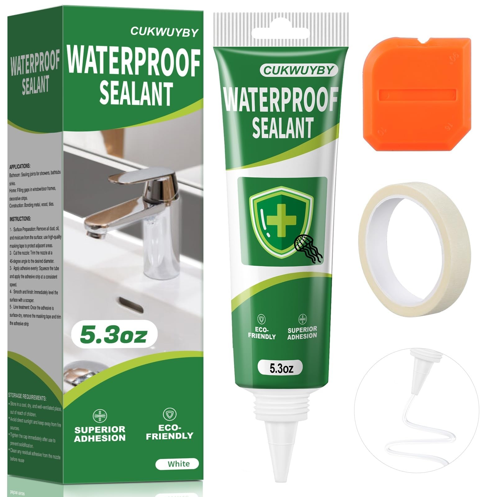 1 Pack Silicone Caulk 5.2 Oz Squeeze Tube Waterproof Silicone Sealant for Kit...