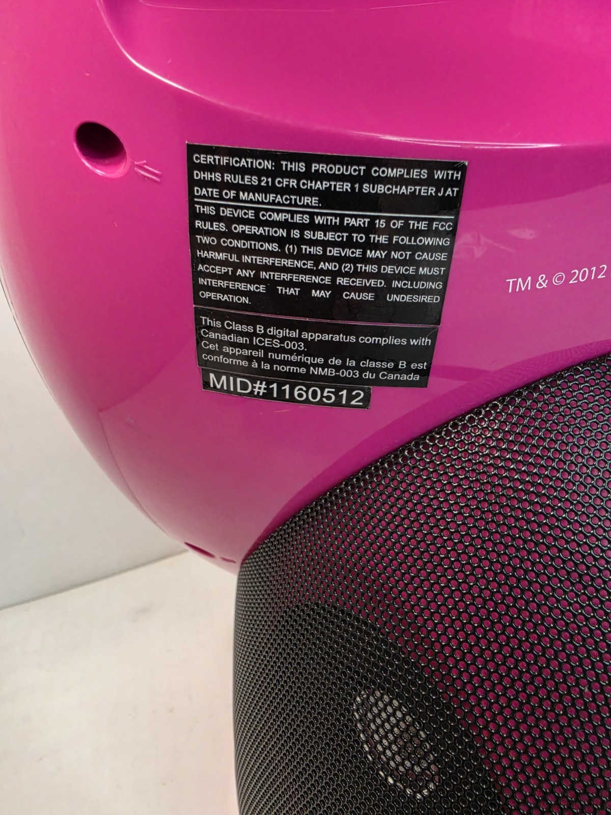 Monster High Disco Party CD Player & Karaoke Machine (2012) - (Tested)
