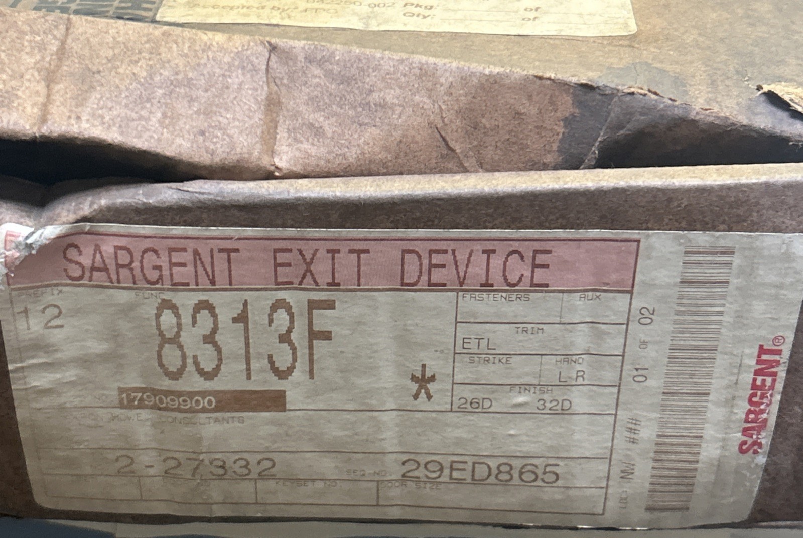SARGENT,8313F,EXIT DEVICE NOS