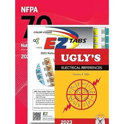 NFPA 70 2023 NEC Code Book Paperback + Ugly's Electrical Ref Spiral +EZ TAB USPS