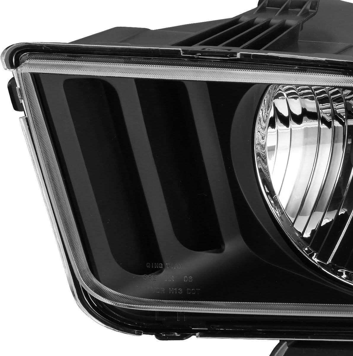 Black Housing Headlight Right Left Pair for 2005-2009 Ford Mustang HL-OH-FM05-BK