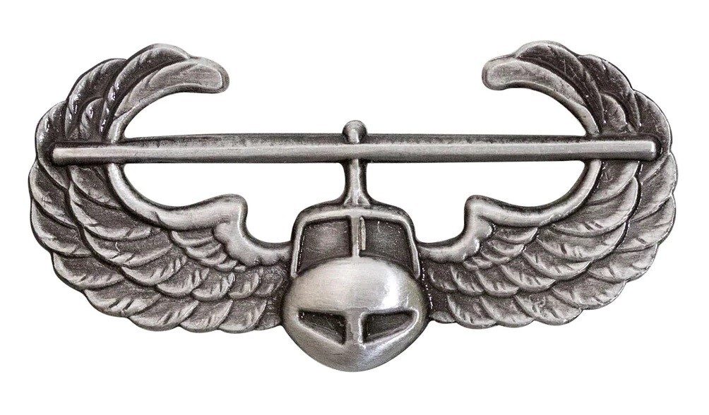 USA Army Badge Regulation Size Air Assault Silver Oxidized Army Issue
