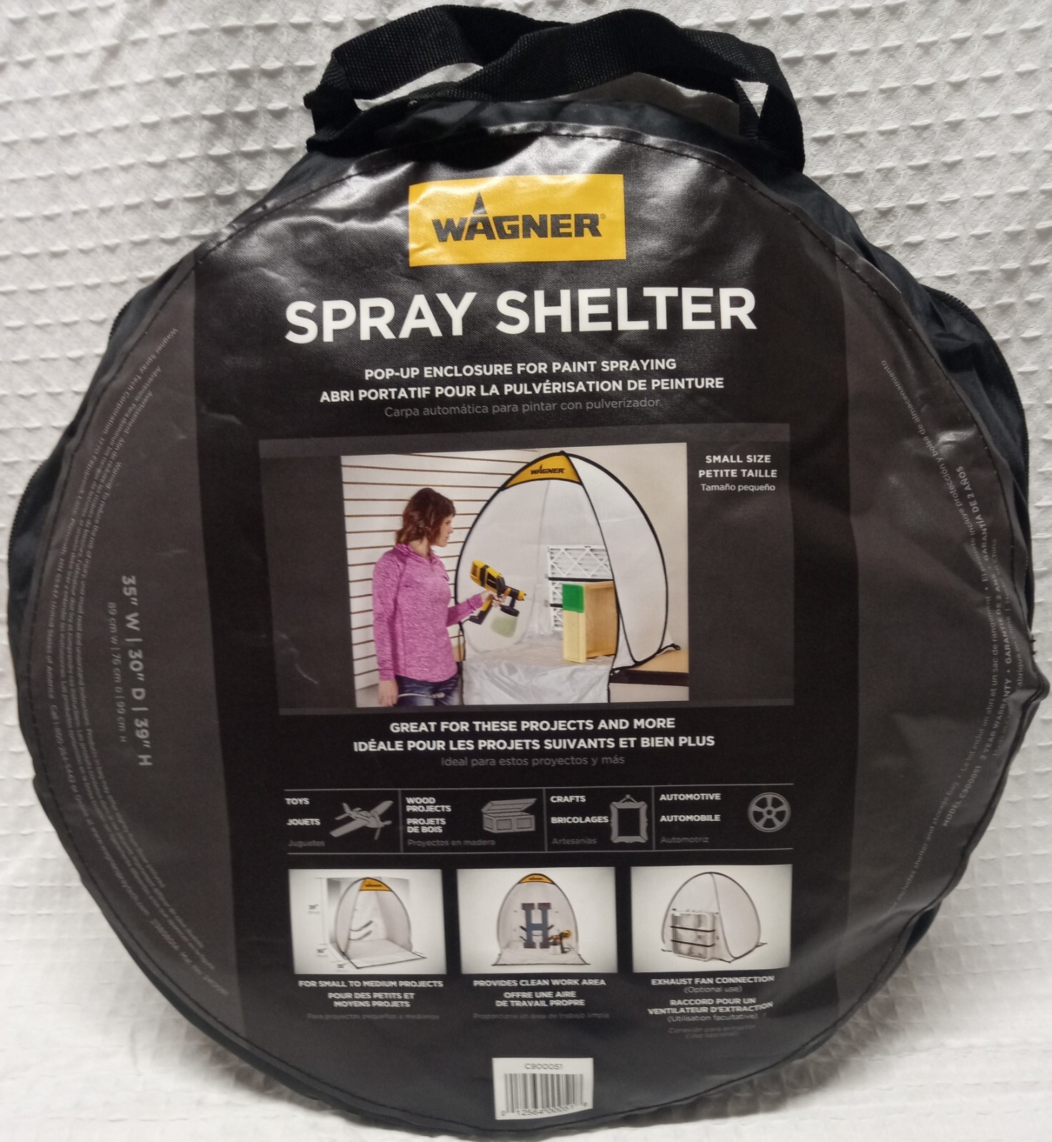 Wagner Spray Shelter Small Pop-Up Enclosure For Paint Spraying 35"x30"x39"