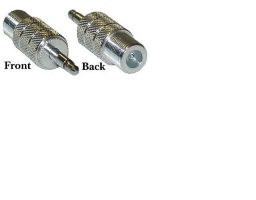 1pc. New 3.5mm 1/8" Mono Male plug to F-Type Female Jack Adapter Connector USA