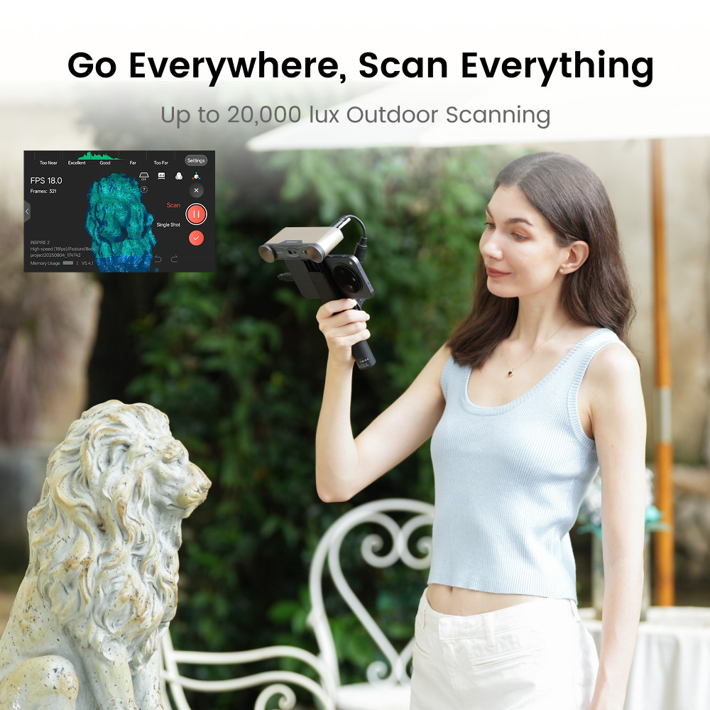 Revopoint INSPIRE2 3D Scanner For 3D Printer Handheld Outdoor Laser Scanner