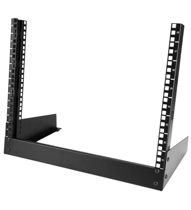 StarTech 8U Desktop PC Rack - 2-Post Open Frame Rack - 19in Open Frame IT Rack