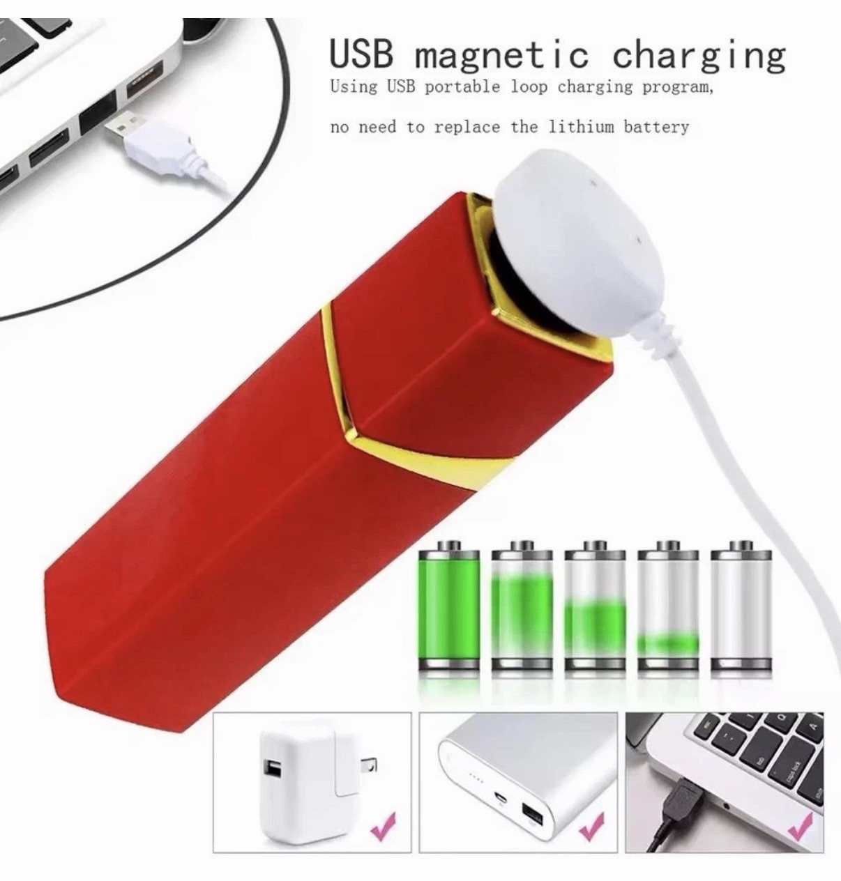 VELIRA™ Lipstick Personal Massager – White | Quiet, Waterproof, Discreet