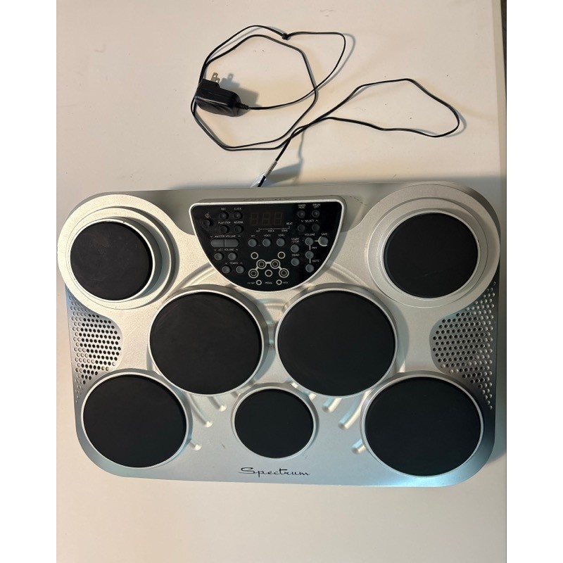 Spectrum AIL-602 Digital Drum Pad Tabletop Electronic Drum Kit Silver DD315