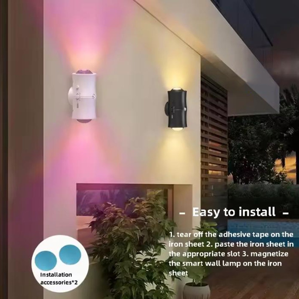 2-Pack Motion Sensor LED Night Light Rechargeable Magnetic Wall Lamp 7 Colors