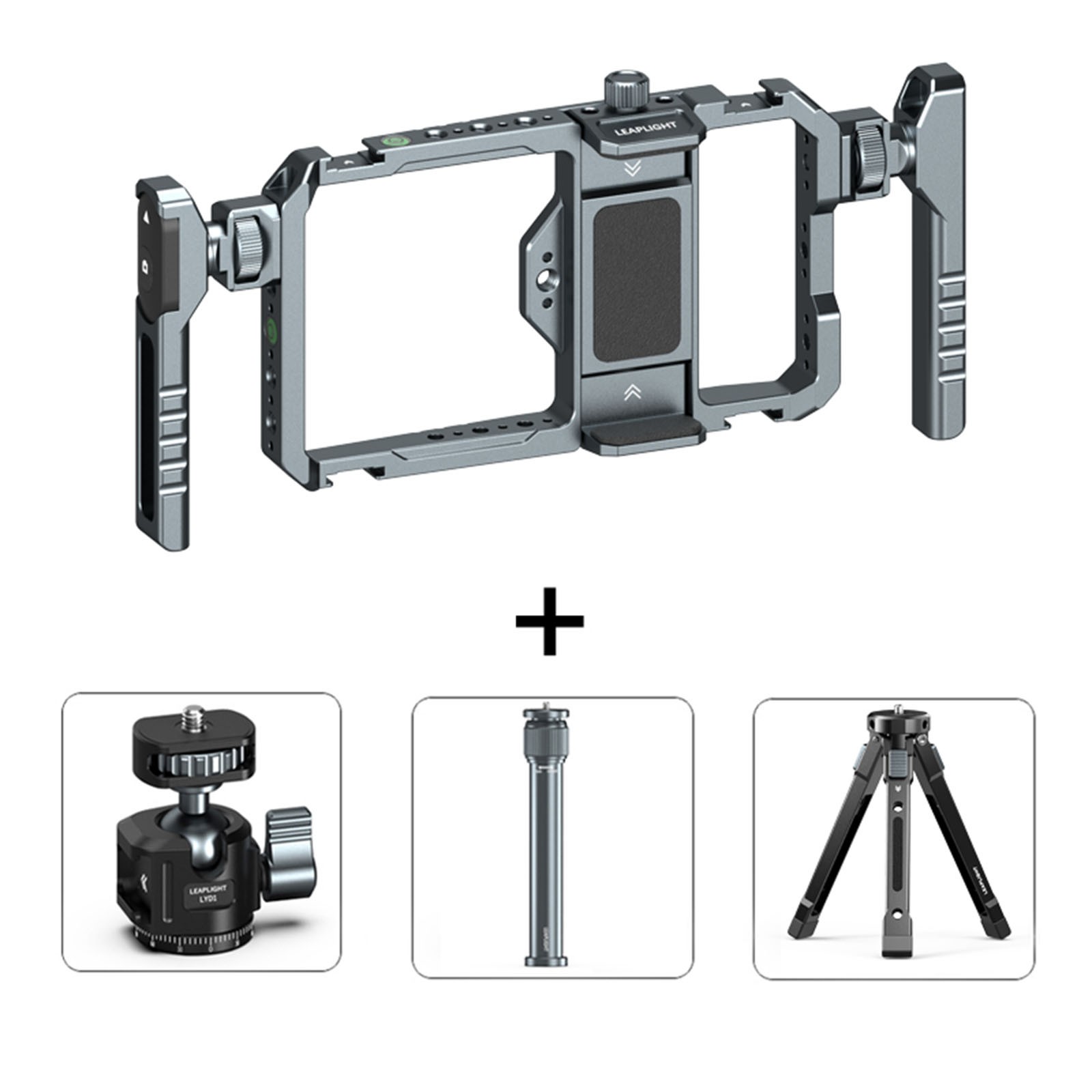 Universal Handheld Phone Cage Video Rig Stabilizer W/Adaps-Iphone 17 Pro Max US