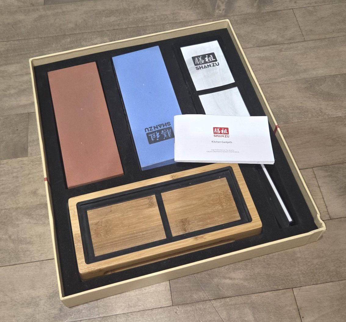 SHANZU Knife Sharpening Stone Kit Whetston Set 400/1000/6000 Grit
