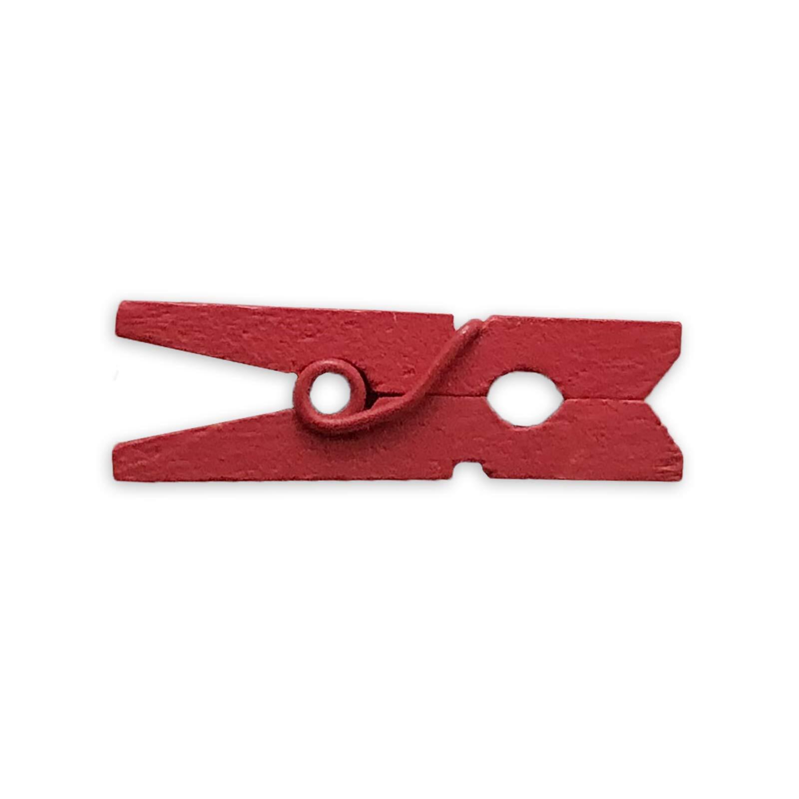 Wooden Mini Clothespins 100 Per Pack 1" 2.5cm Red