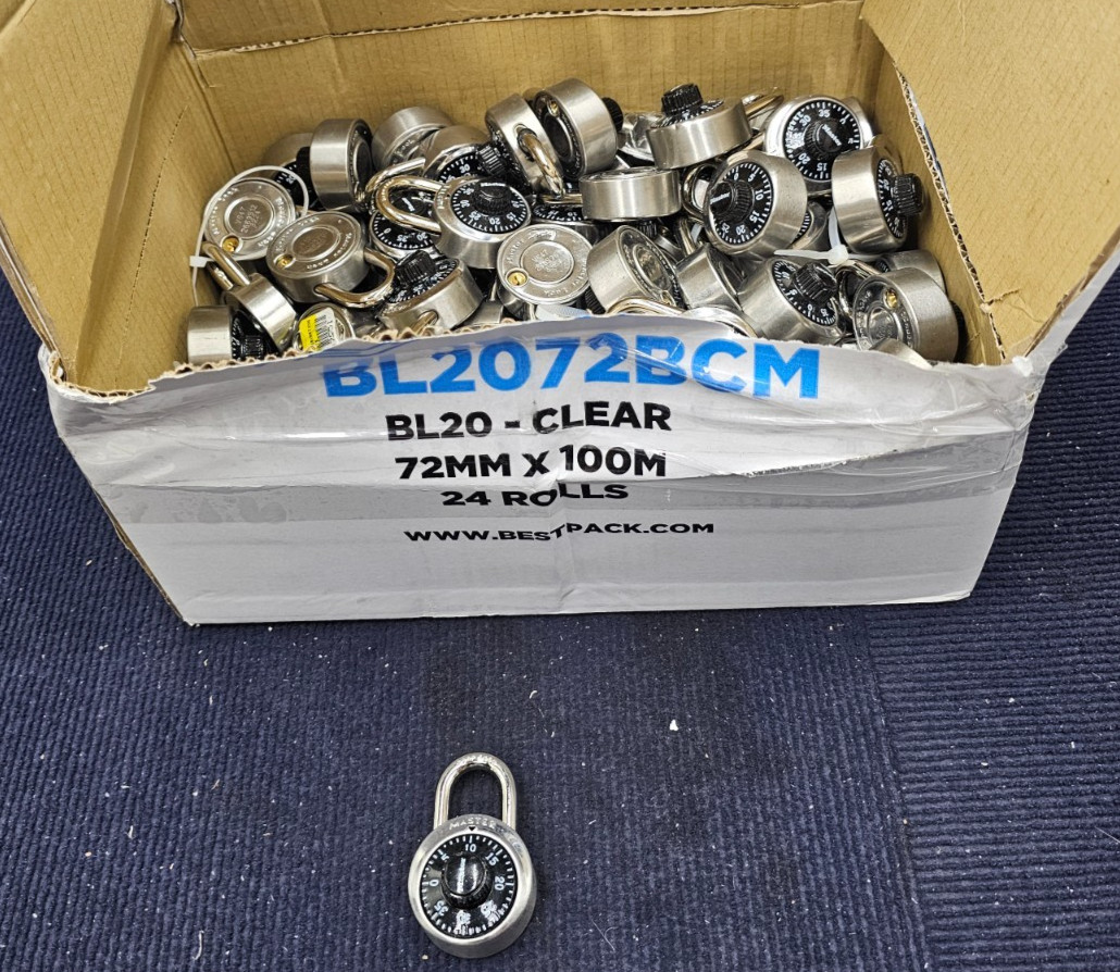(QTY 95) Master Lock No Key 412 1200374 3525 Padlock Brass Heavy Duty