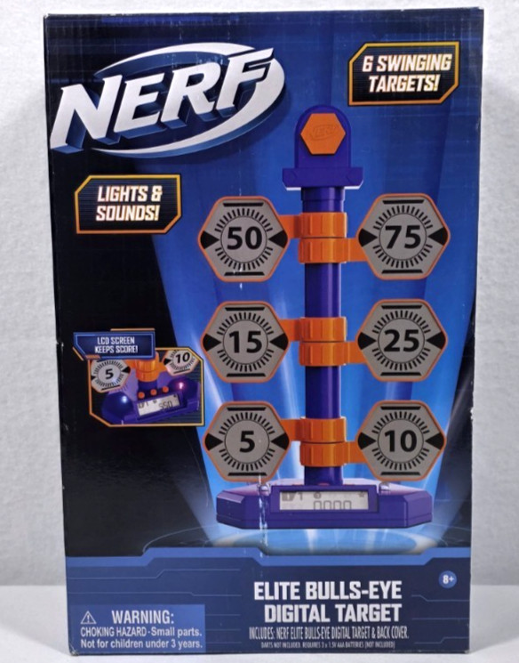 New Nerf Elite Bulls Eye Digital Target Lights & Sounds LCD Screen 6 Targets