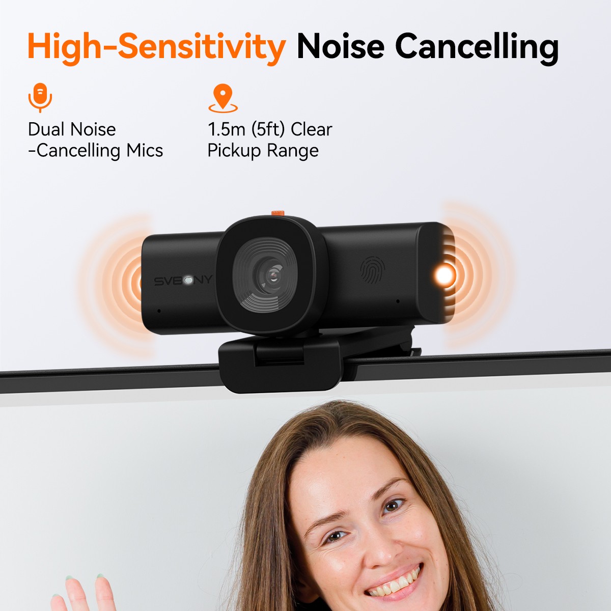 SVBONY 2K Web Cam for PC Computer Camera W/ Low-Light 3D Noise Reduction USB A-C