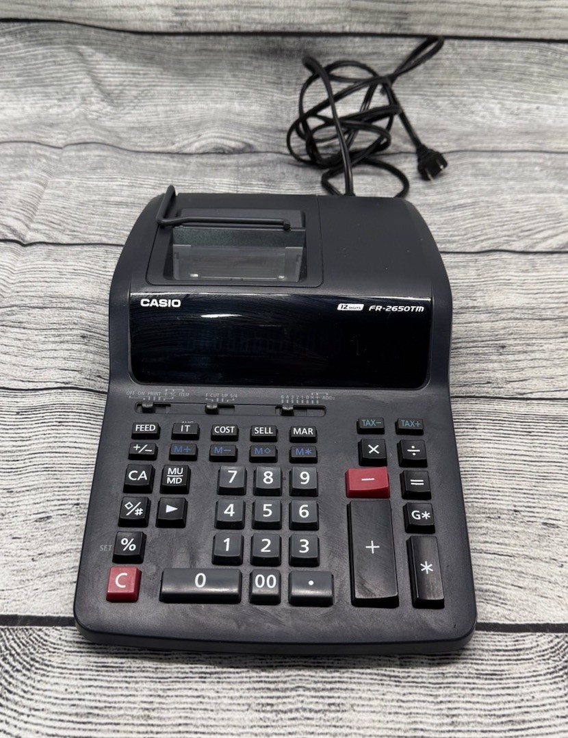 Casio FR-2650TM Tax 12 Digit Printing Calculator - TESTED & WORKS