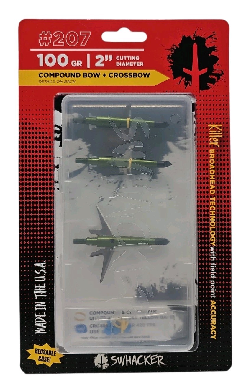 Swhacker #207 2-inch 100 Grain Mechanical Broadhead 3 PACK (SWH00207) New