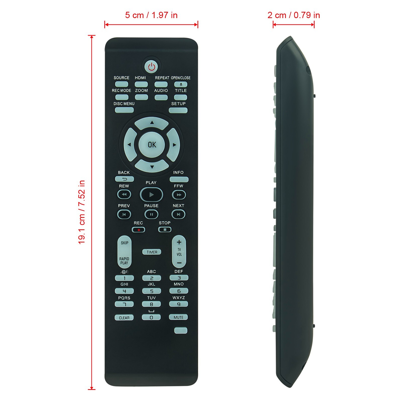 DVDR3475 Replaced Remote Control For Philips DVDR3475/37 DVD Player Recorder
