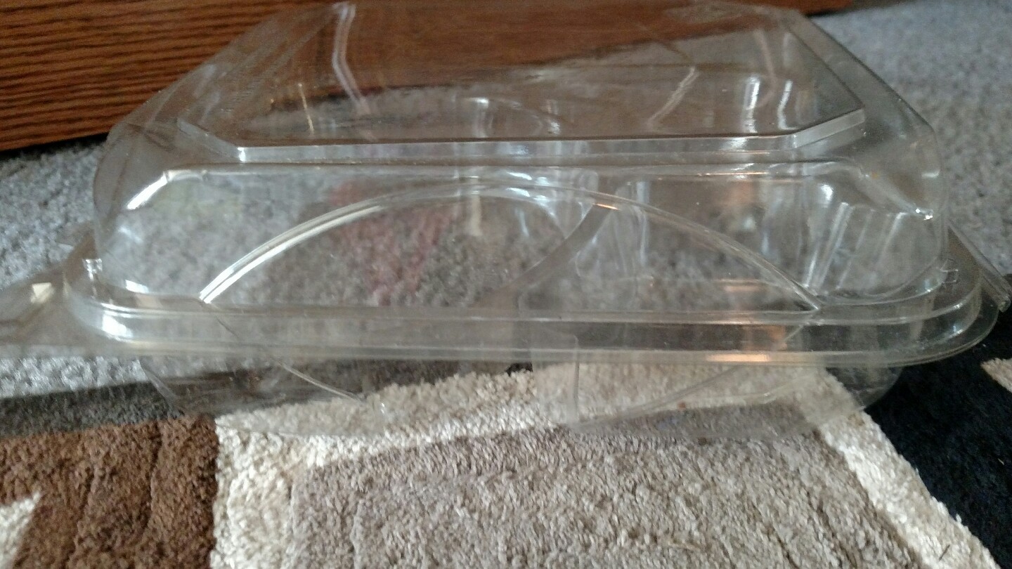 THE BOTTLEBOX ONE PIECE HINGED 200 9" x 9" x 3" RECYCLED FOOD CONTAINERS
