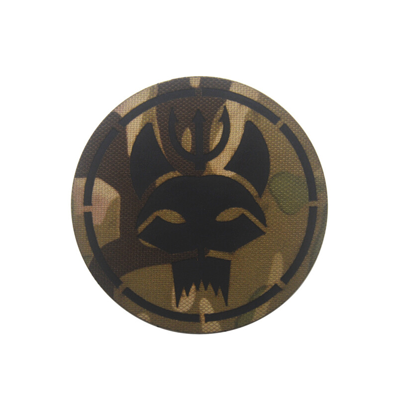 Reflective IR Navy Seal Team Trident Hook And Loop Patch Tactical Badge CP Dark*