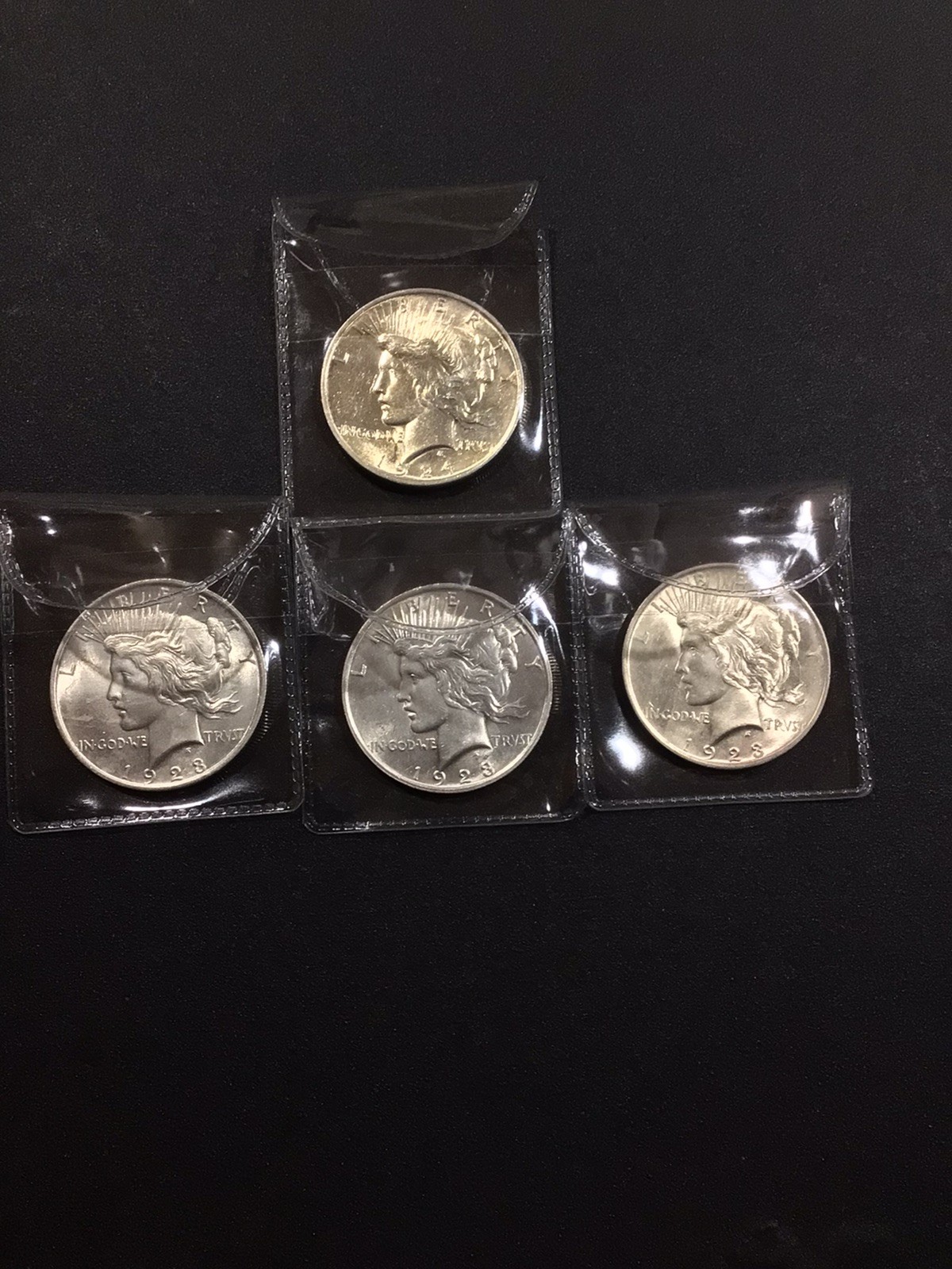 Lot of 4 AU/UNC Mixed Choice Silver Peace Dollars!