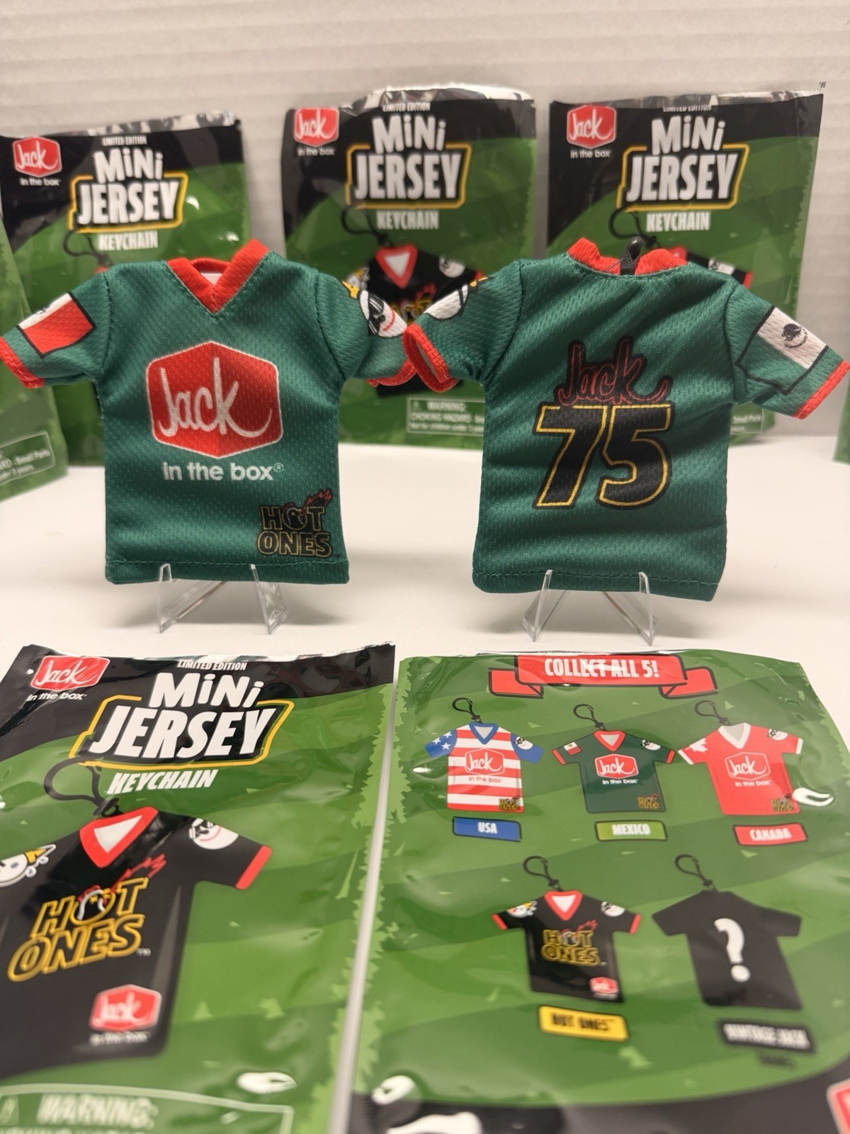 Limited Edition Jack In The Box Mini Jersey Keychain MEXICO”-World Cup -Hot Ones