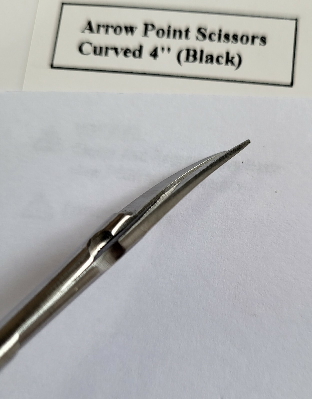 Fly Tying SCISSORS TUNGSTEN CARBIDE " Arrow Point Scissors Curved 4" " Black