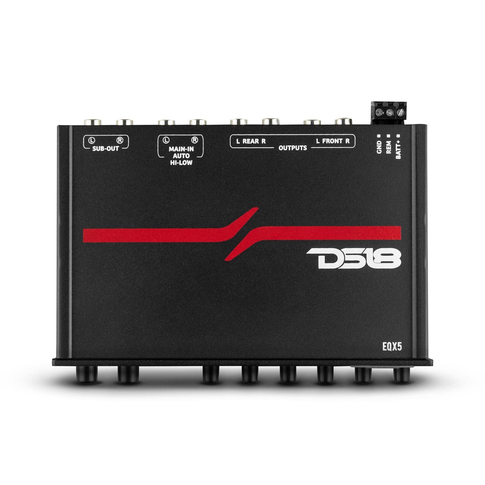 DS18 5-Band Equalizer EQ with Dual RCA Inputs - EQX5 8 Volt Pre Amp Outputs